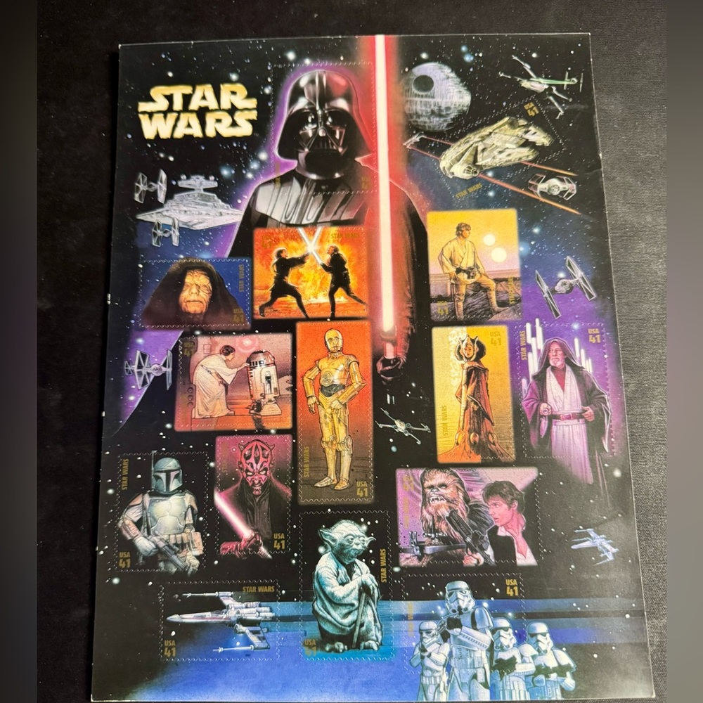 United States Postal Service Star Wars 41 cent Postage Stamp Sheet